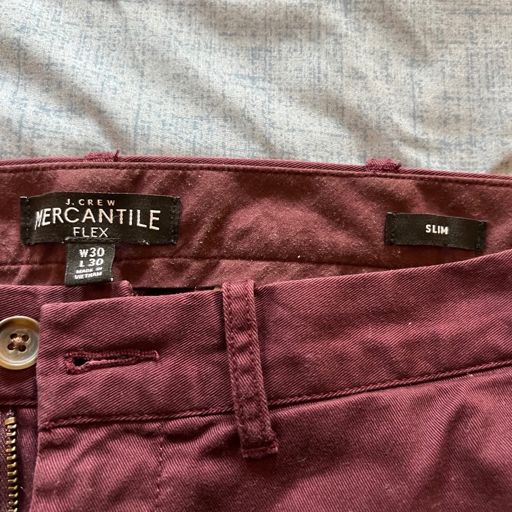 J. Crew Mercantile Flex Slim fit 30"w 30"L pant